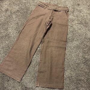Dressy Wide Leg Brown Pants